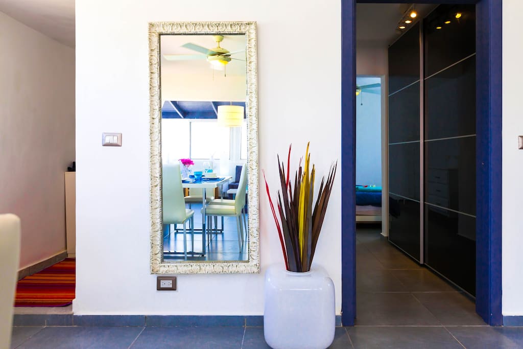 The hallway of the apartment. Modern and welcoming atmosphere.