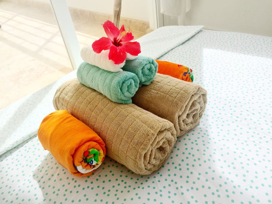 Lovely fresh towels just like at home. We care about your perfect vacation.