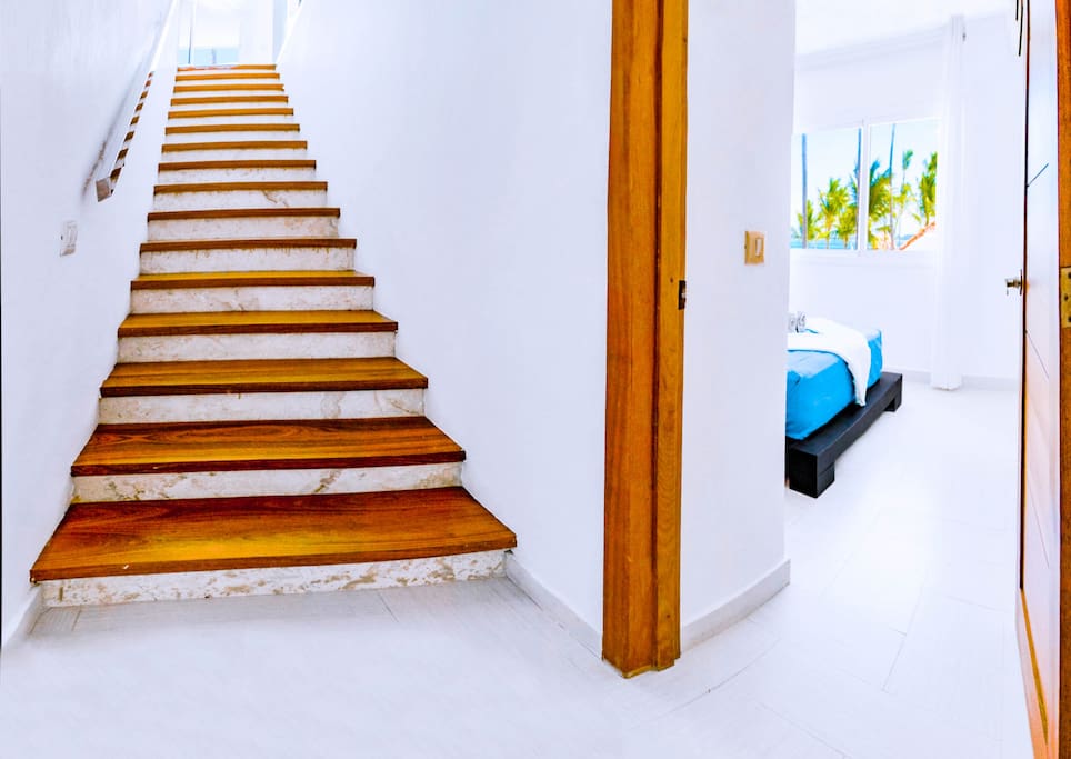 The apartment has two levels. It will bring you additional privacy.