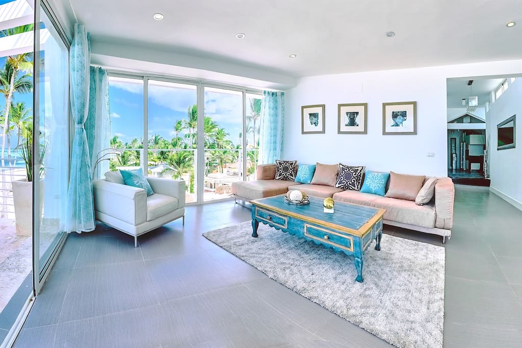 Your luxury apartment is located right on the beach. Just take a few steps and you're on the best beach in Punta Cana.