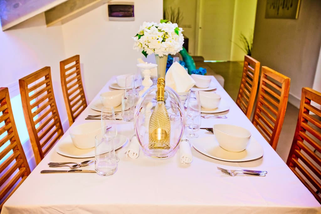 One more dining area with a big table. Enjoy delicious meals with your family or friends.