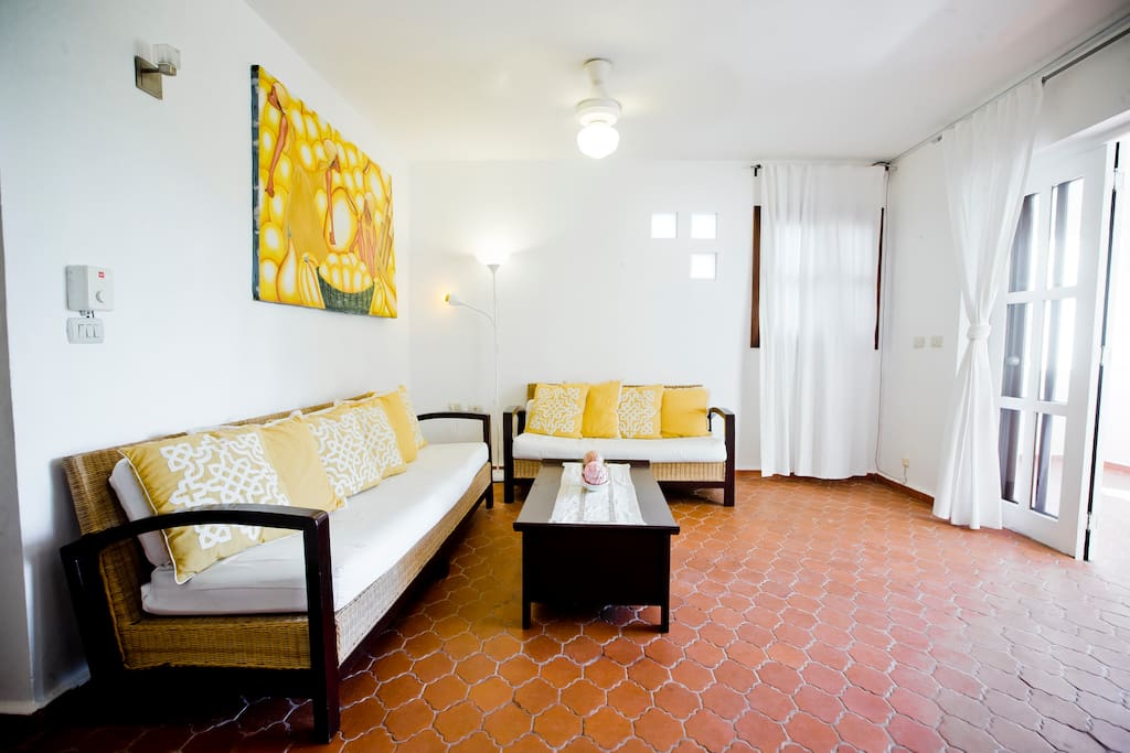 Genevieve said:" This place is so much better than the photos. Each room has its own en suite bathroom, and two of the three have a private terrace as well. The upstairs bedroom/terrace/bathroom are super private and have luxurious patio couches that are amazing for sunbathing! There is plenty of cold bottled water available at the house, AC in each room, and it is within a 2 minute walk to the insanely picturesque beach, 4 minutes from 3 great restaurants and a market, and 1 minute from my favorite juice bar and the popsicle stand" *****
June 2017