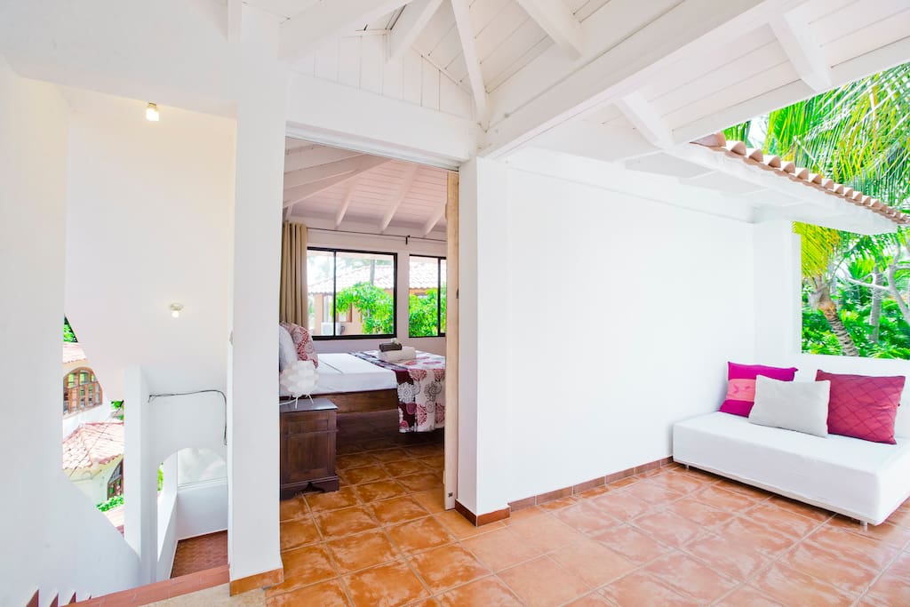 The outside patio is a great place to spend a good evening, make BBQ drinking cool beer or fresh cocktails