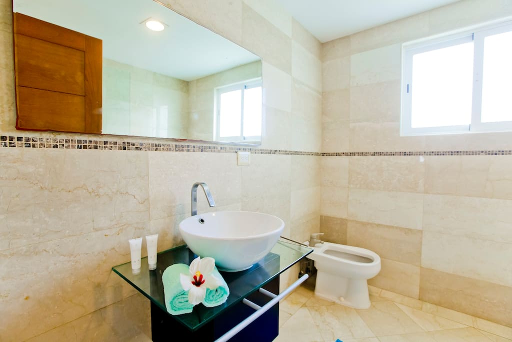 Your apartment has spacious bathrooms with basic necessities for your comfort.
