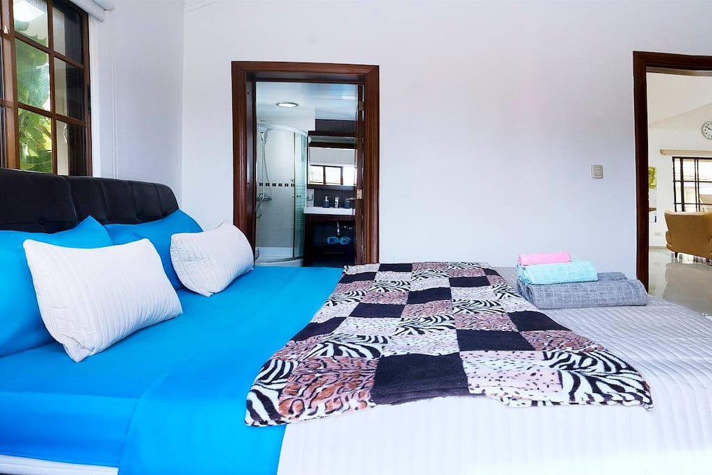 All the bedrooms provide comfortable accommodation with fresh linens, large beds and AC.
