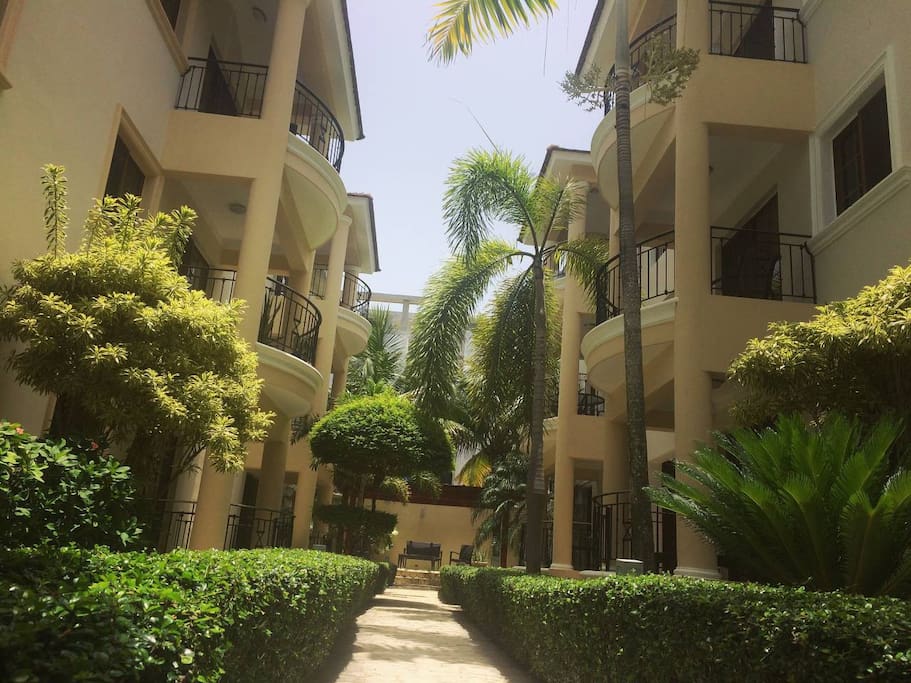 The residence is private and safe, with lots of greenery.