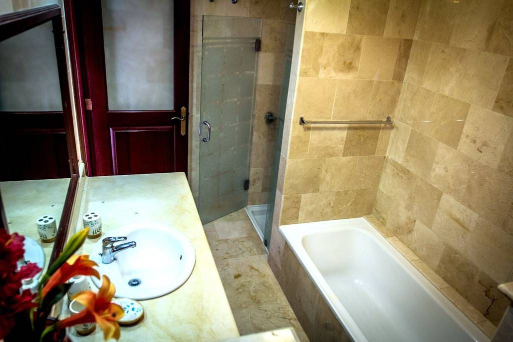 The bathrooms are clean, comfortable, spacious and functional.