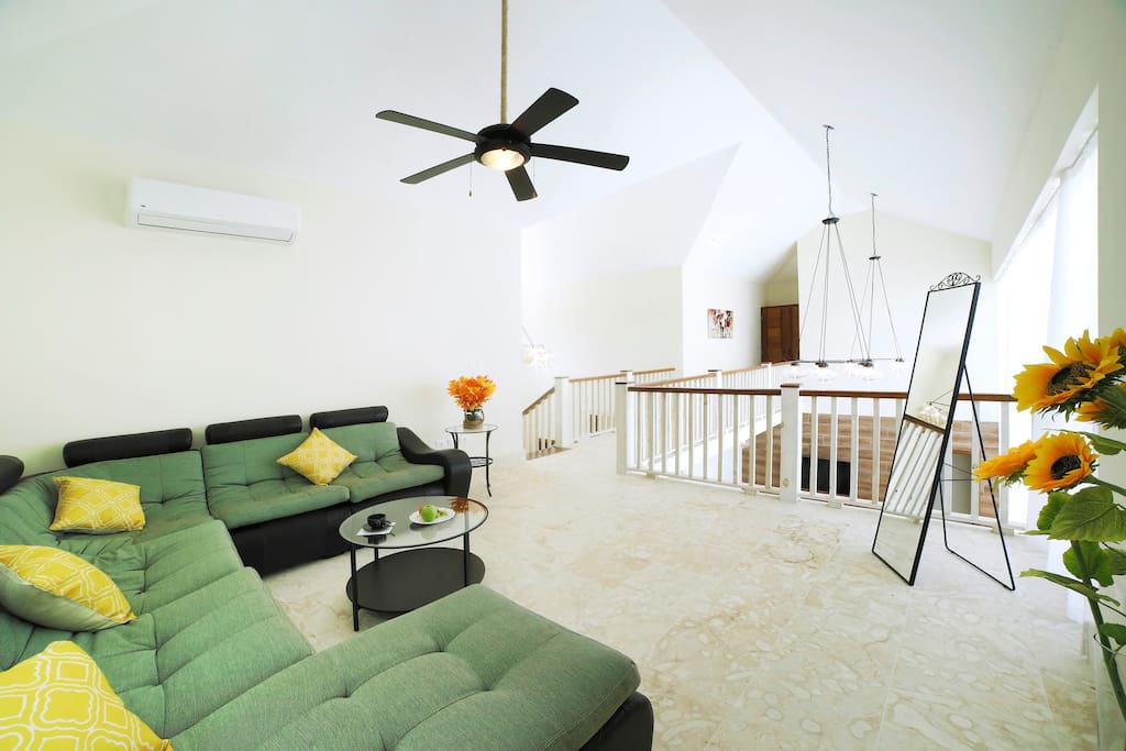 There is also a lot of space on the second floor, where you can spend time with your friends or family.