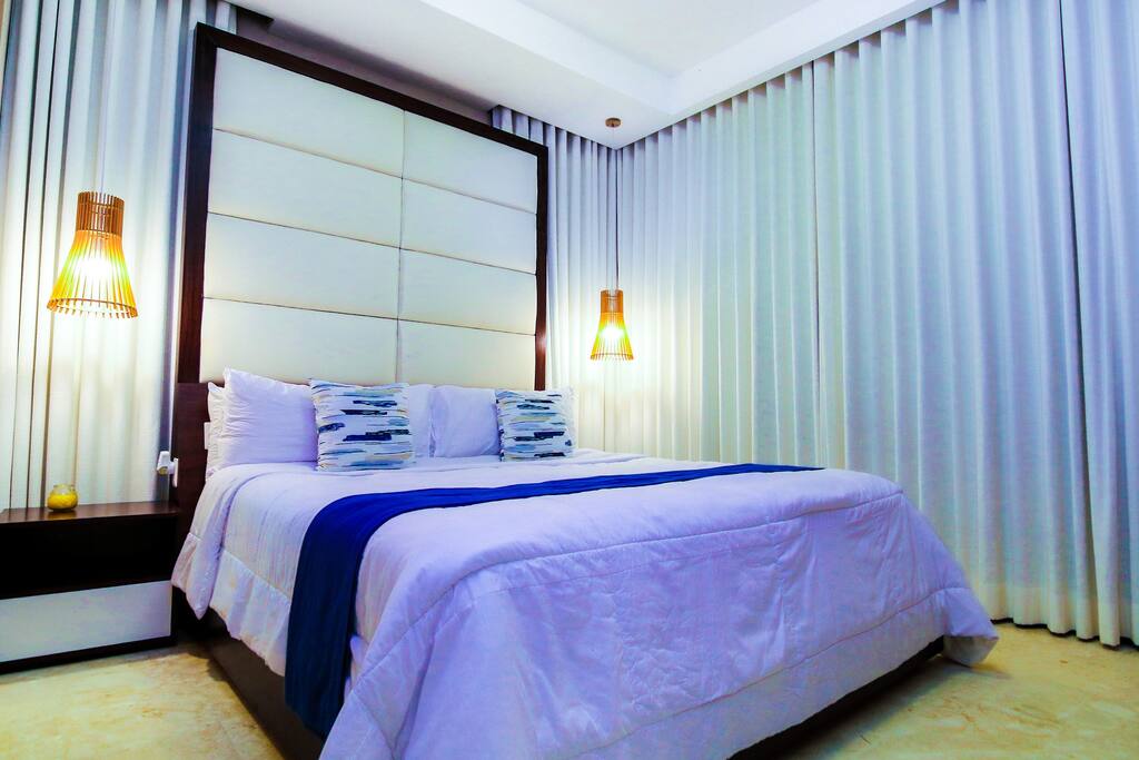 Look at this comfortable large bed. The pillows are so soft that you will fall asleep immediately!