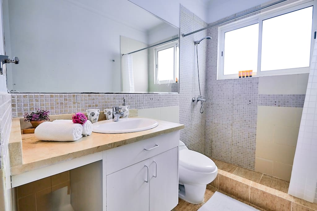 Clean bathroom with all necessary accessories - because we care about our guests!