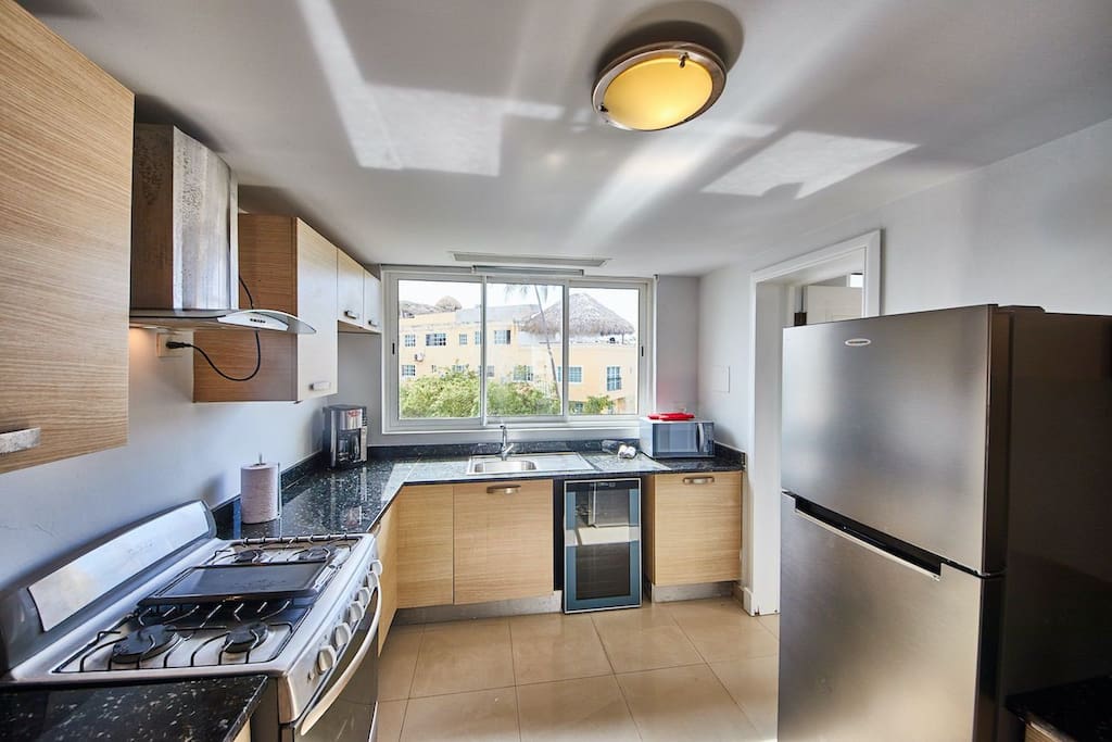 If you like to cook, you will be pleased with our kitchen equipped with modern appliances and kitchenware.